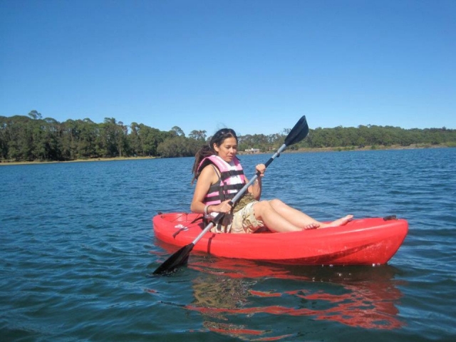  Paddling at the dam